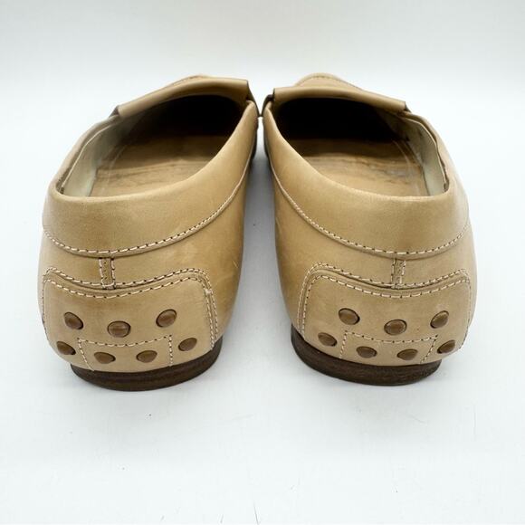 Tod's Point Toe Leather Penny Loafers Cream/Tan Size 39 Officecore Y2K Preppy - Picture 9 of 16